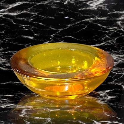 Yellow Glass Tealight Candle Holder