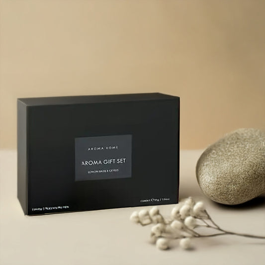 Lemon Basil & Citrus – Aroma Gift Set (Scented Candle & Reed Diffuser)