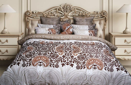 Classic Paisley Embroidery King Quilt Cover Set – Signature Bedding by Hira Lari