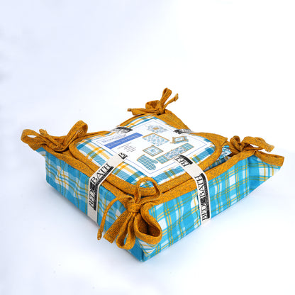 Blue – 6 Pcs Kitchen Basket Set  | 100% Cotton