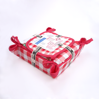 Red – 6 Pcs Kitchen Basket Set  | 100% Cotton