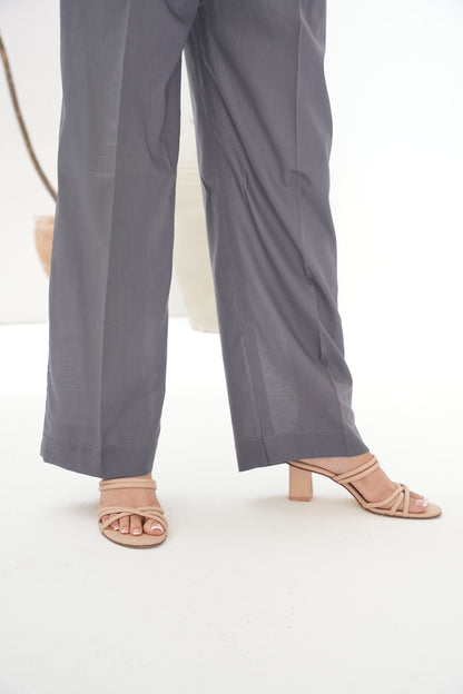 HL Lawn Trouser – Grey – 2 | By Hira Lari