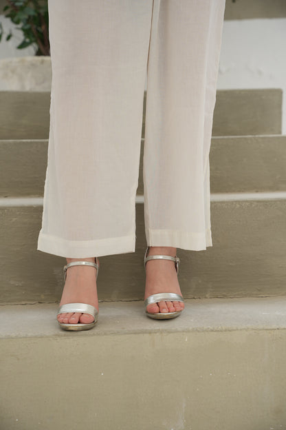 HL Lawn Trouser – White – 3 | By Hira Lari