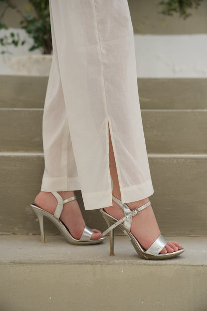 HL Lawn Trouser – White – 3 | By Hira Lari