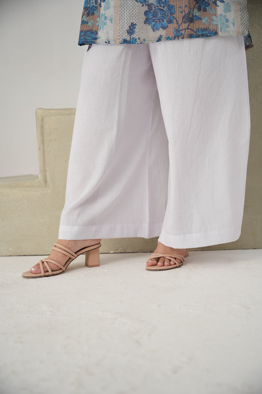 HL Lawn Trouser – White – 1 | By Hira Lari