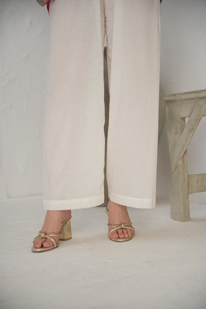 HL Lawn Trouser – White – 2 | By Hira Lari