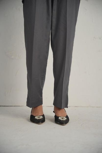 HL Lawn Trouser – Grey – 1 | By Hira Lari
