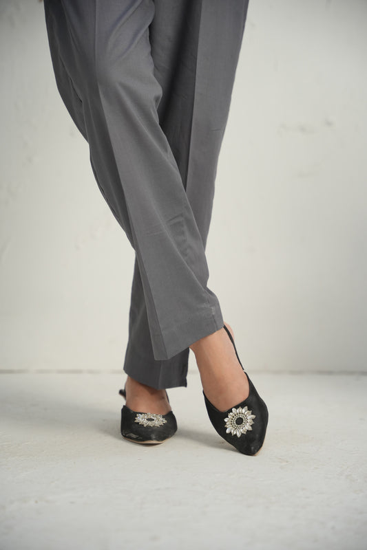 HL Lawn Trouser – Grey – 1 | By Hira Lari