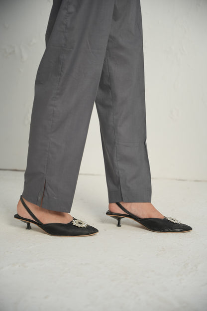 HL Lawn Trouser – Grey – 1 | By Hira Lari