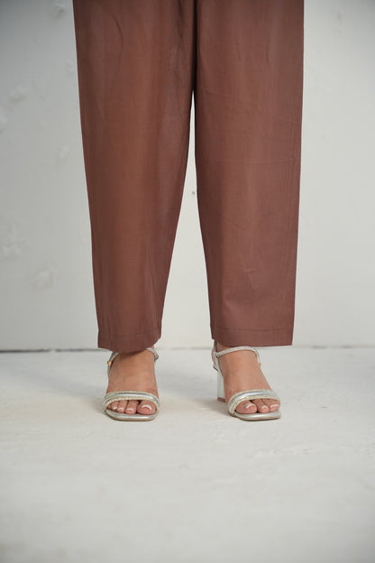 HL Lawn Trouser – Brown – 1 | By Hira Lari