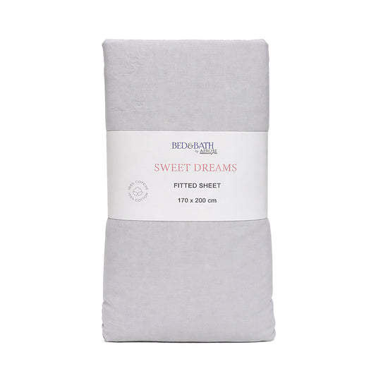 Dyed Fitted Sheet – Silver