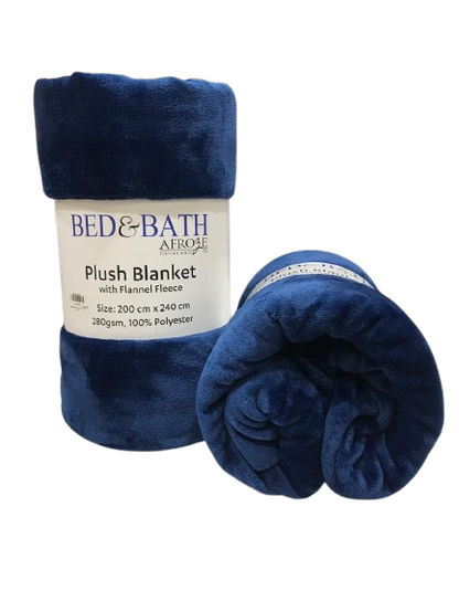 Navy Blue | Solid Dyed Fleece Throw | FLBLKNY