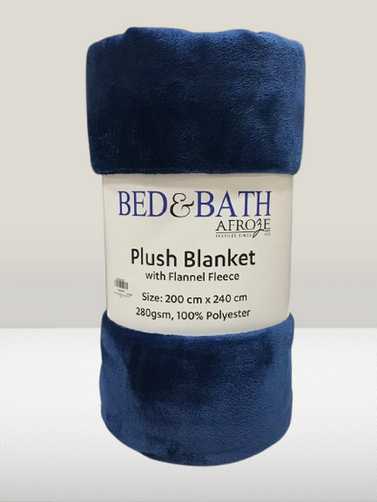 Navy Blue | Solid Dyed Fleece Throw | FLBLKNY