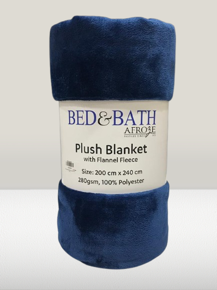 Navy Blue | Solid Dyed Fleece Throw | FLBLKNY
