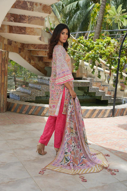 Florug by Hira Lari | 3PC Unstitched Lawn Suit | HL-08 | Lawn 2025