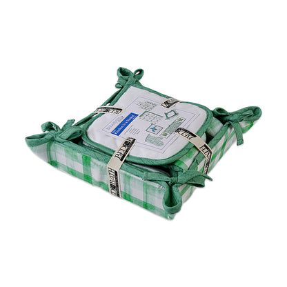 Green – 6 Pcs Kitchen Basket Set  | 100% Cotton