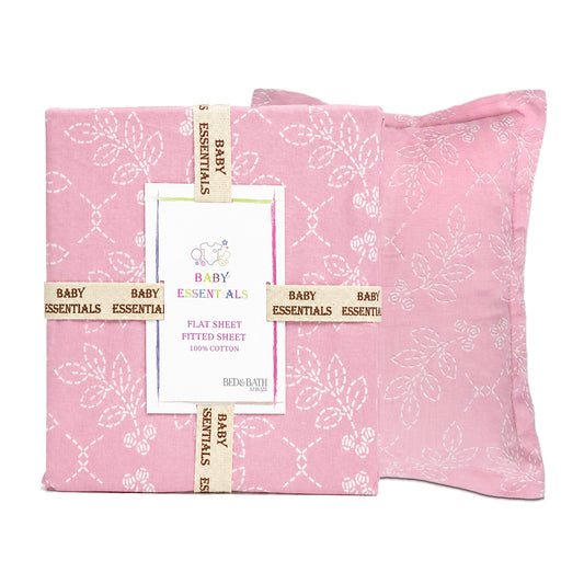 Baby Flat & Fitted Sheet with Pillow (Pack of 3) – Bunny Design