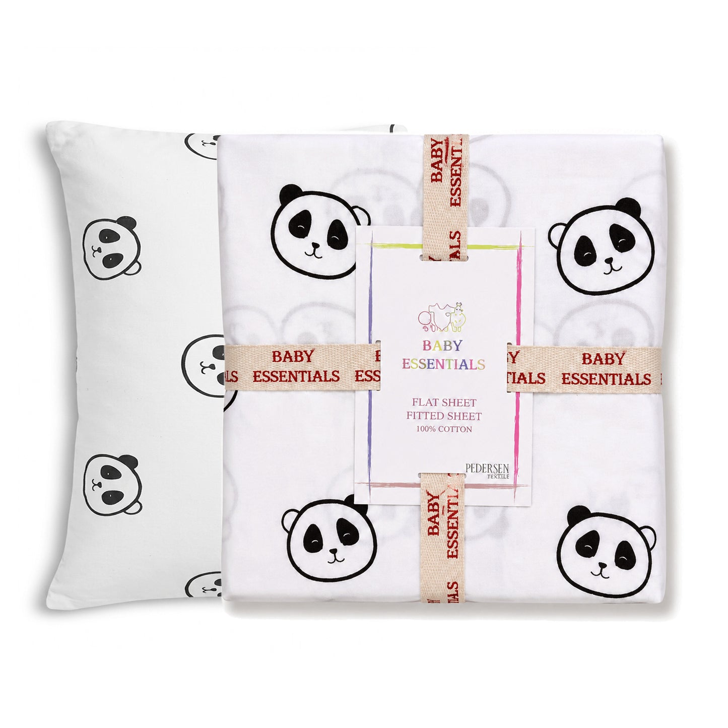 Baby Flat & Fitted Sheet with Pillow (Pack of 3) – Panda
