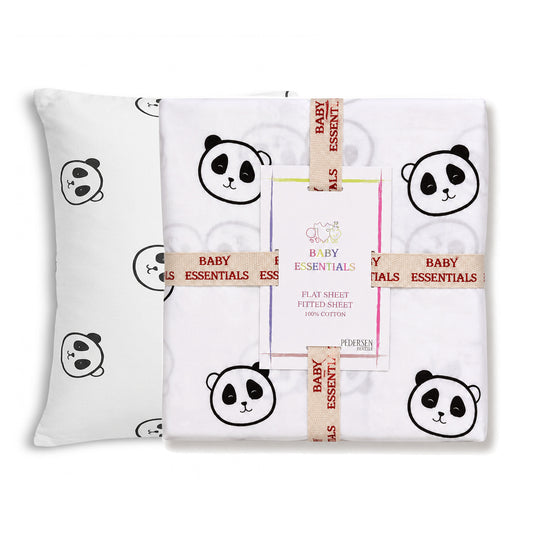Baby Flat & Fitted Sheet with Pillow (Pack of 3) – Panda