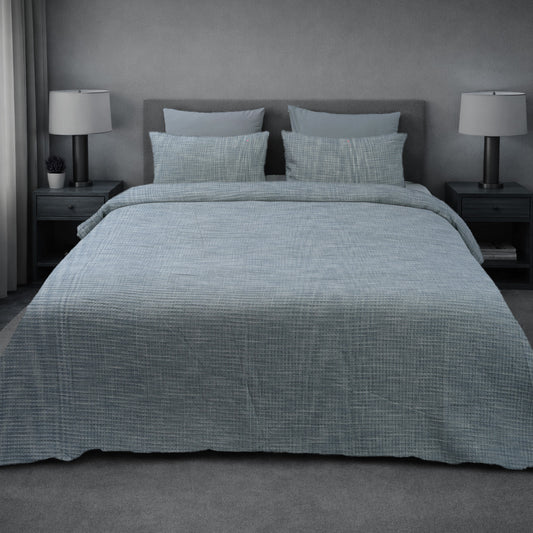 HL King Quilt Cover Set – Artisan Waffle Texture (Grey)