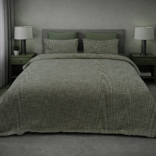 HL King Quilt Cover Set – Artisan Waffle Texture (Green)