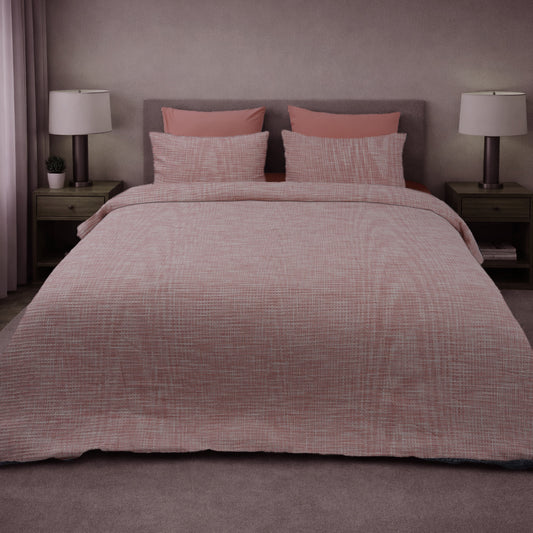 HL King Quilt Cover Set – Artisan Waffle Texture (Pink)