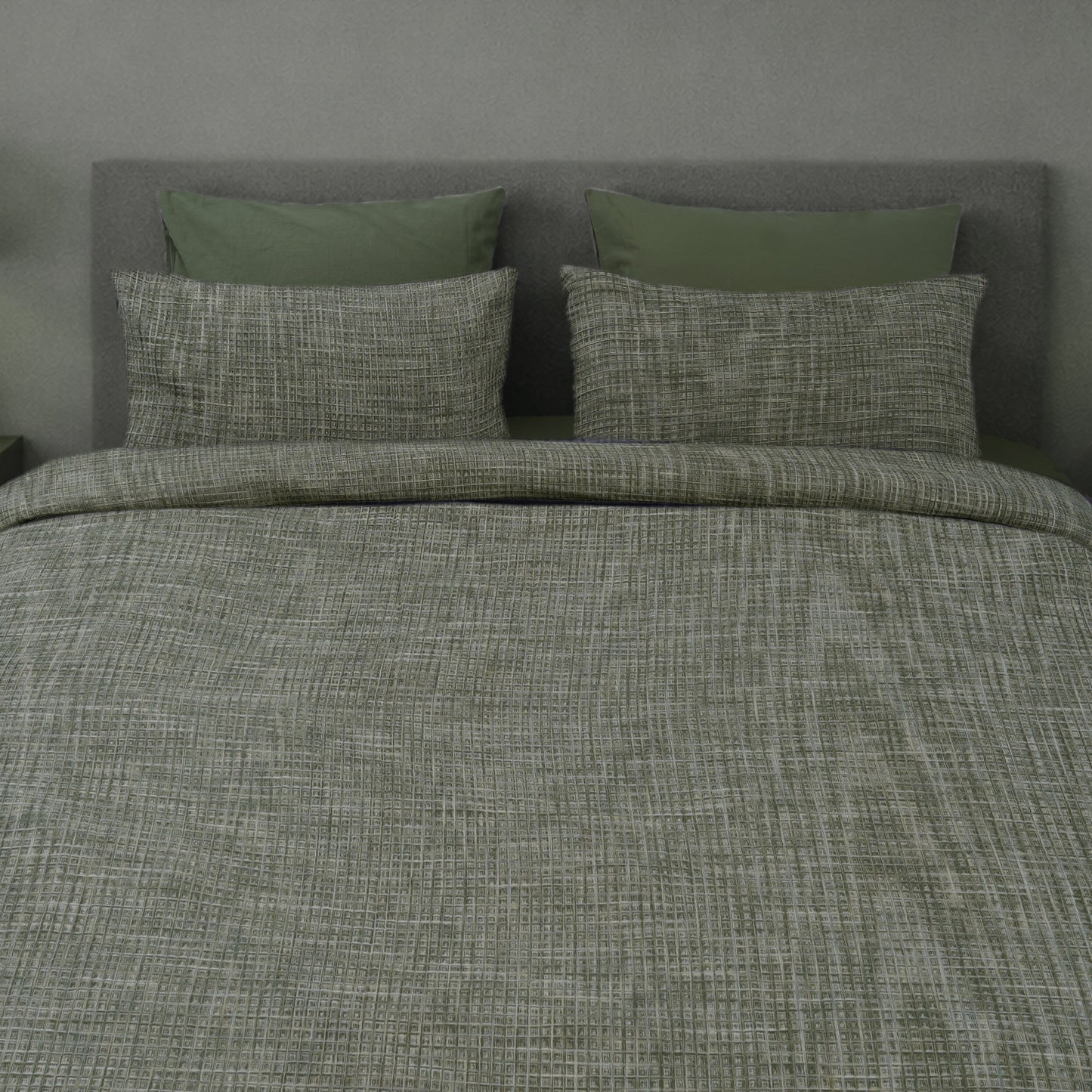 HL King Quilt Cover Set – Artisan Waffle Texture (Green)