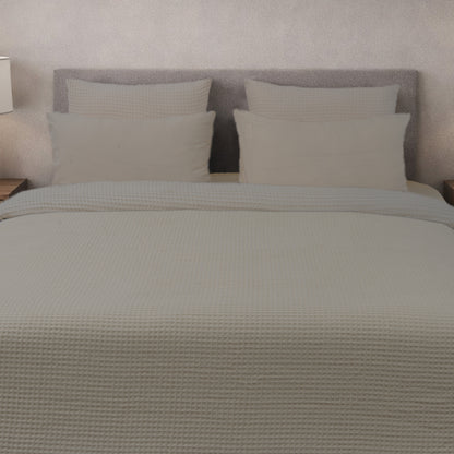 HL King Quilt Cover Set – Luxury Waffle Texture (Beige)