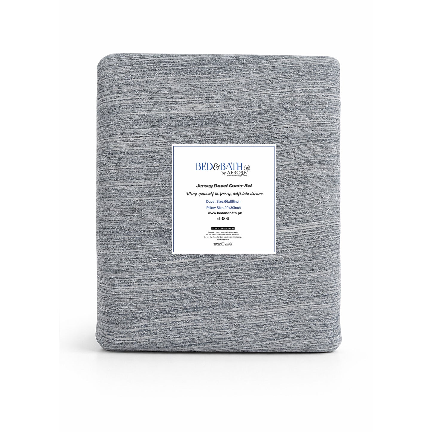 Jersey Duvet Cover Set – Soft Stretch Knit Bedding (Grey)