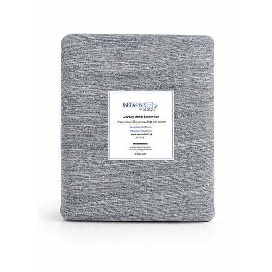 Jersey Duvet Cover Set – Soft Stretch Knit Bedding (Grey)