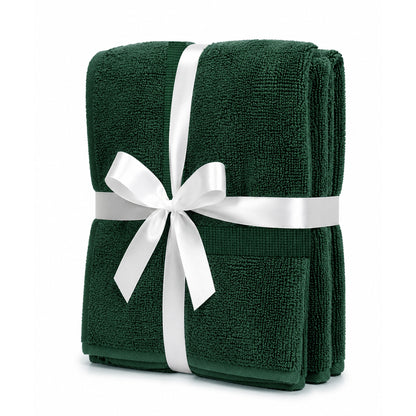 Dark Green Bath Mat Towel – Pack of 2 | 30×20 Inch | 800 GSM