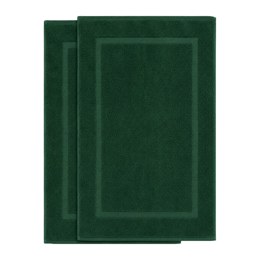 Dark Green Bath Mat – Pack of 2 | 30×20 Inch | 800 GSM