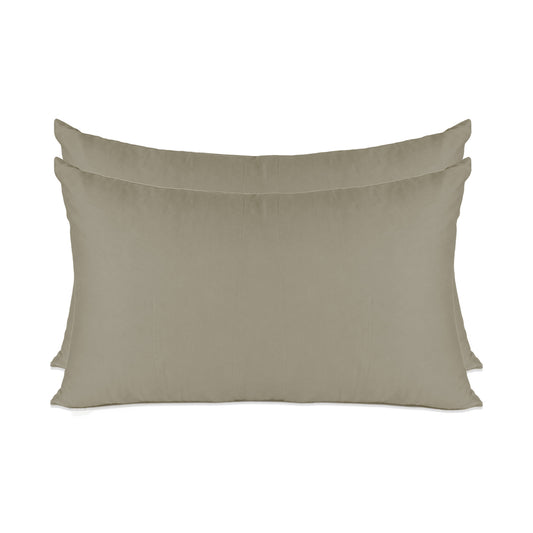 Silver Grey Luxury Hotel Collection Pillow Cover Set – 2 Pieces – 20" x 30" – 100% Cotton Sateen TC-200
