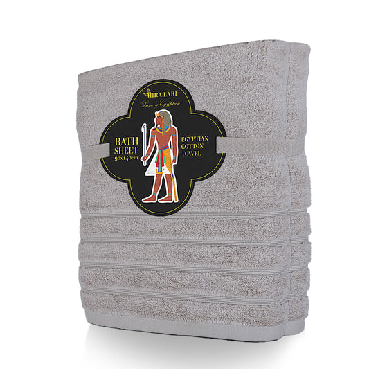 Grey Zero Twist Egyptian Bath Sheet Pack of 2 – 600 GSM | 90×140 cm