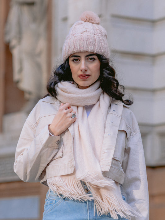 Sand Cropped Corduroy Trucker Jacket