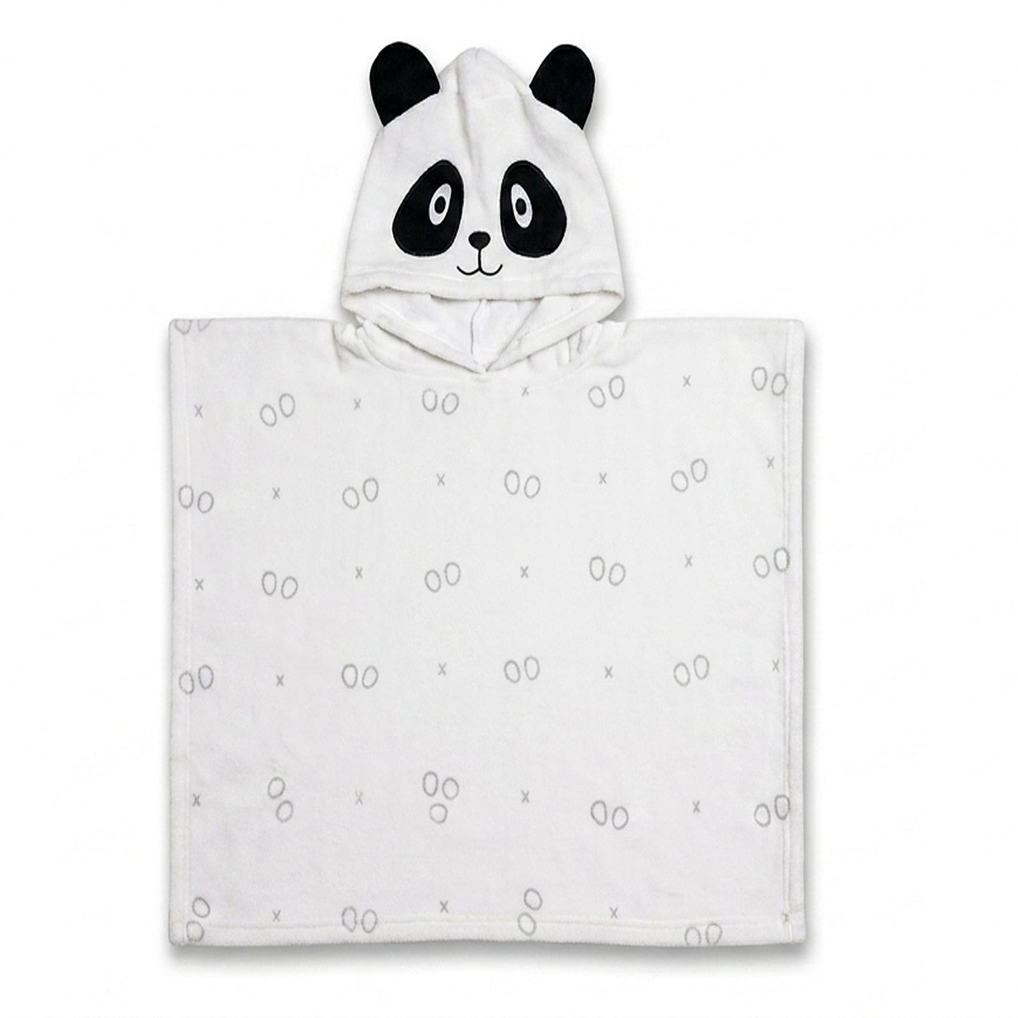 Baby Hooded Poncho (Printed) – Panda Design (60 × 120 cm)