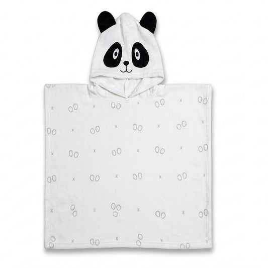 Baby Hooded Poncho (Printed) – Panda Design (60 × 120 cm)