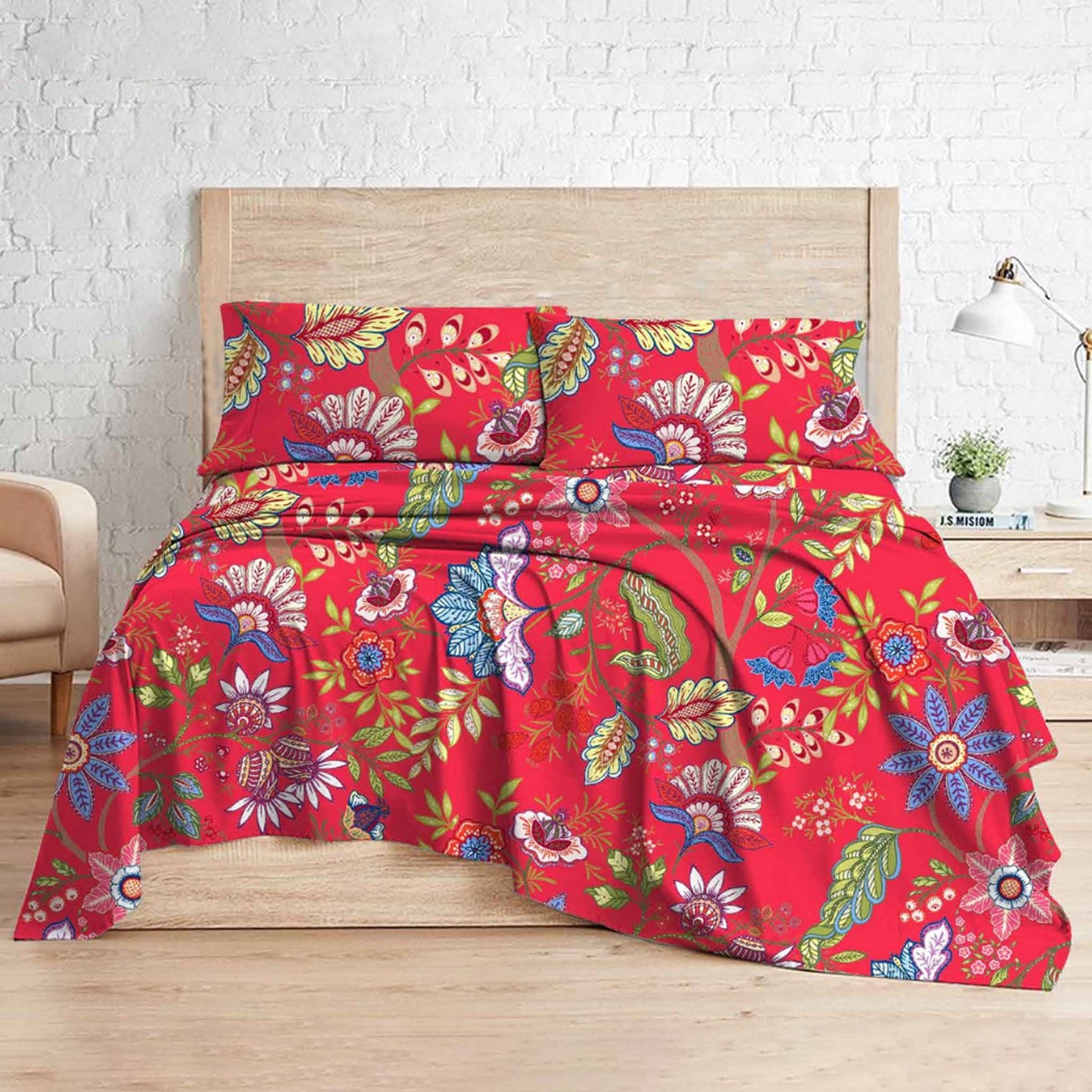 Jacob | Royal Crest  Digital Print Fitted Sheet Set | Single/King