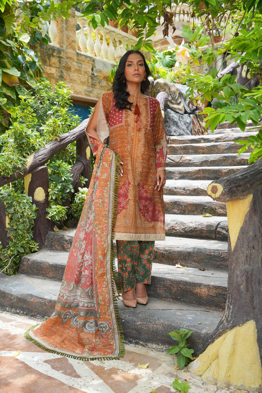 Kilim by Hira Lari | 3PC Unstitched Lawn Suit | HL-06 | Lawn 2025