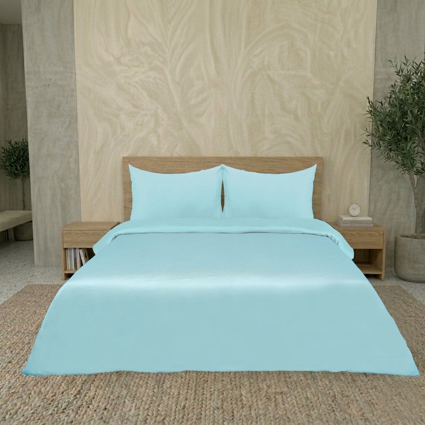 Mint Luxury Hotel Collection King Quilt Cover Set with 2 Pillow Covers – 104" x 95" – 100% Cotton Sateen TC-200