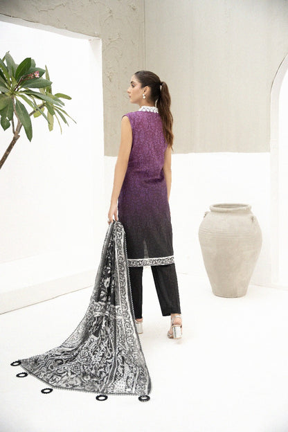 Motifs by Hira Lari | 3PC Unstitched Lawn Suit | HL-02 | Lawn 2025