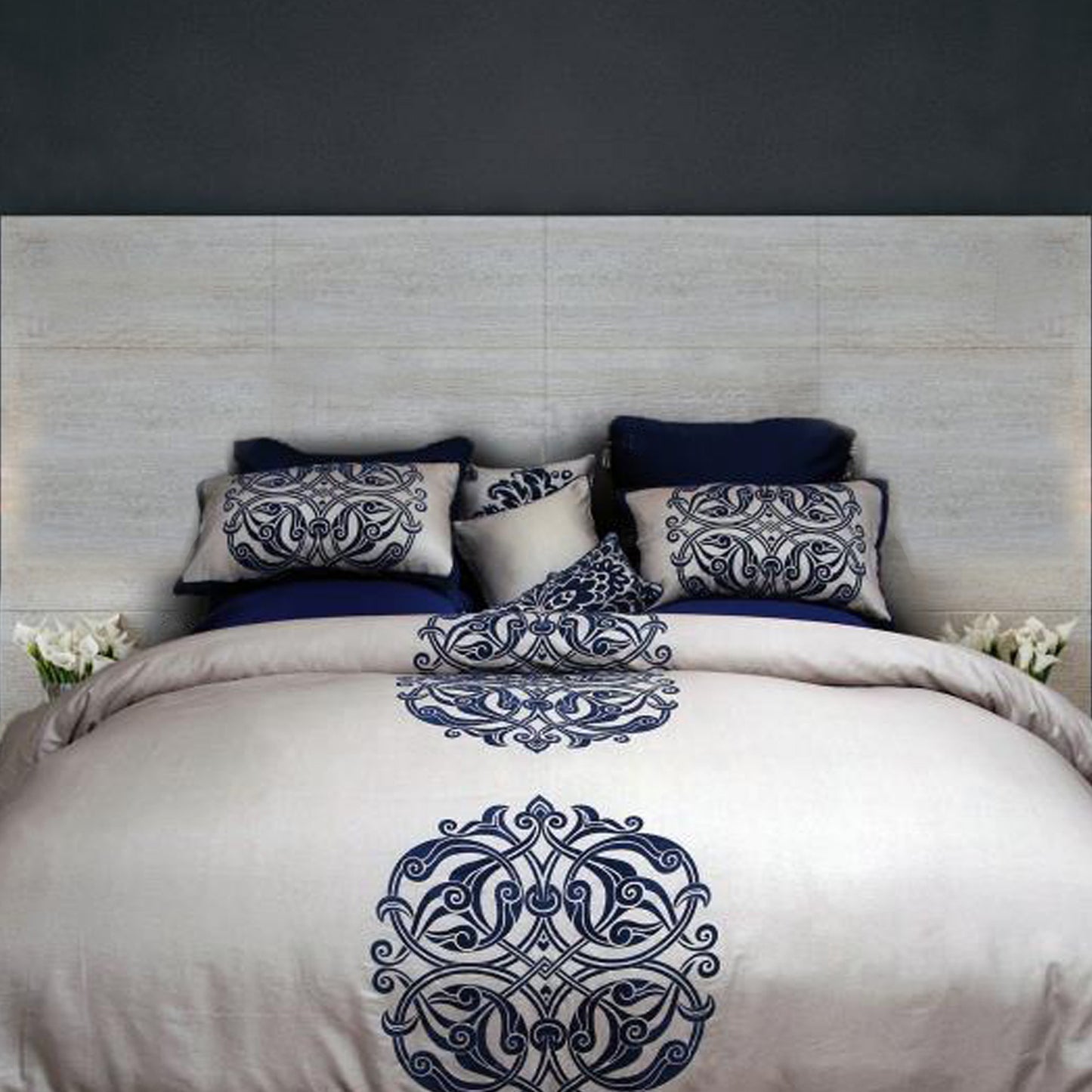 Motif (Emboss) King Quilt Cover Set – Signature Bedding by Hira Lari