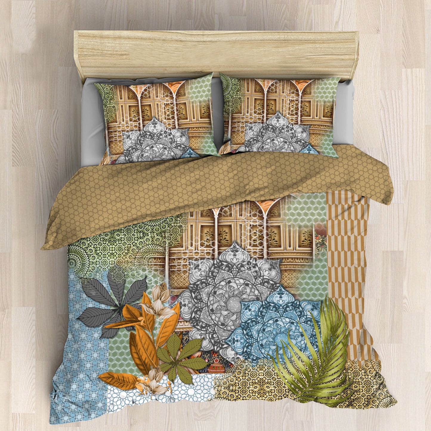 Royal Crest Quilt Cover Set (Mughal Art)