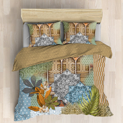 Royal Crest Quilt Cover Set (Mughal Art)