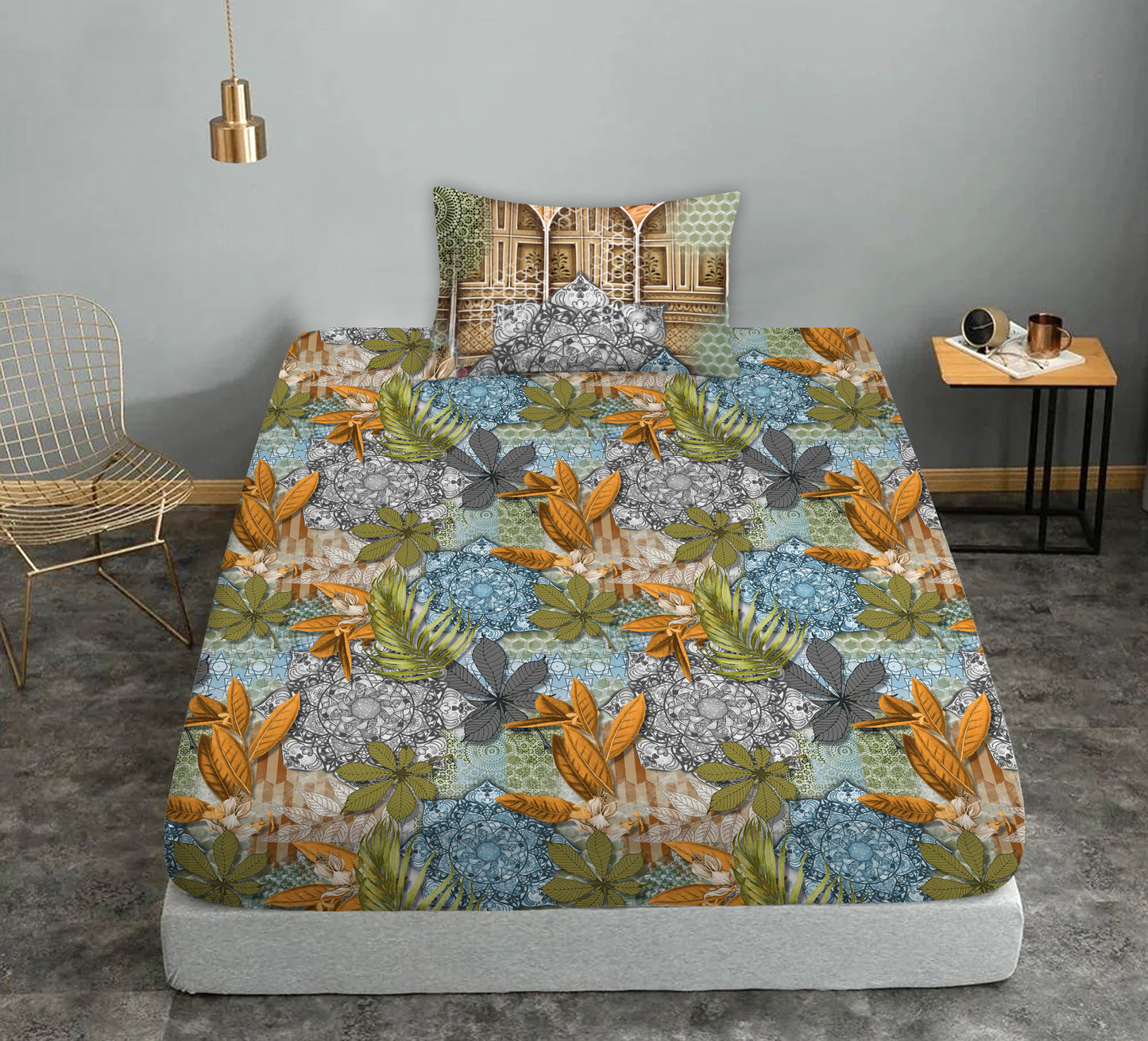 Royal Crest Fitted Sheet (Mughal Art)