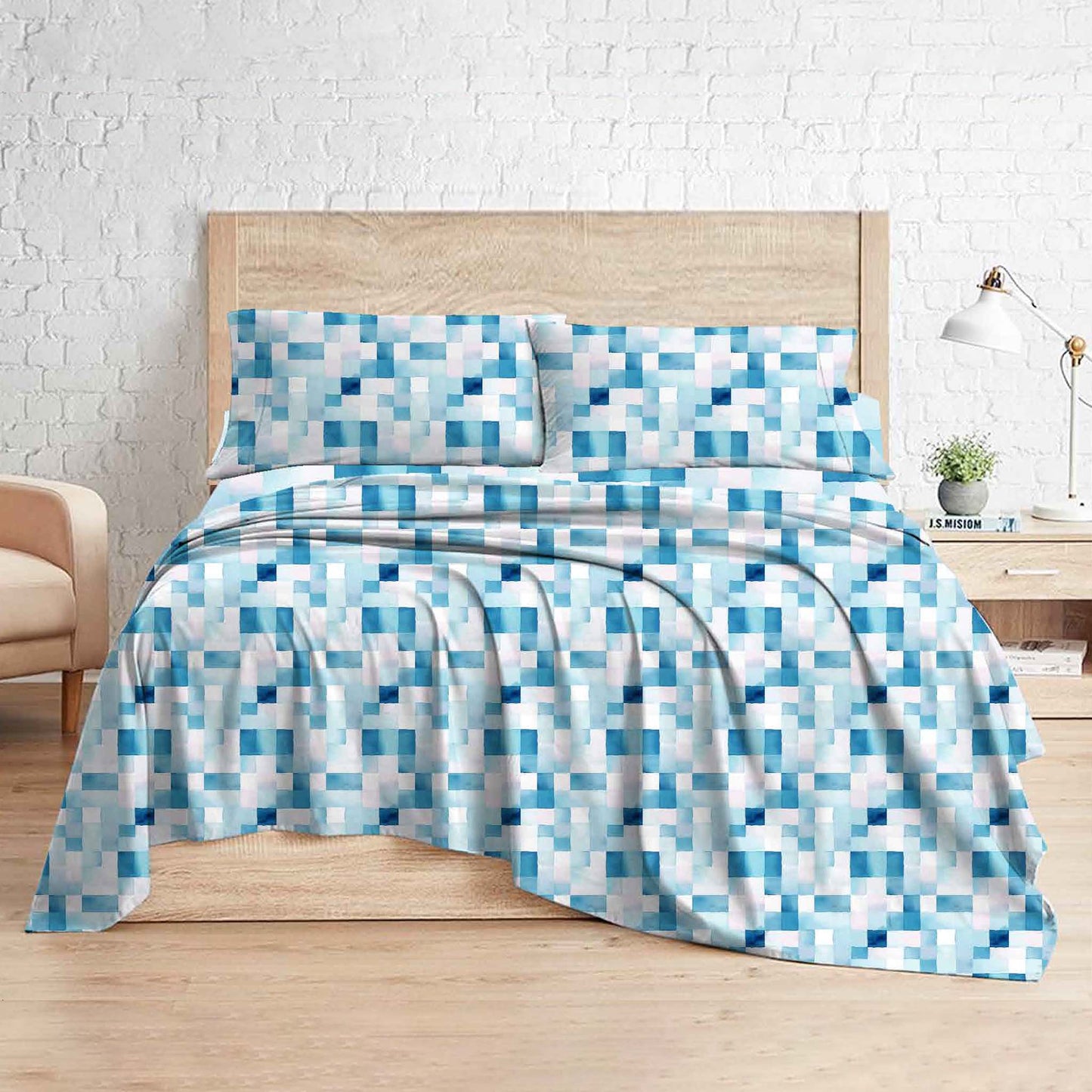 Ocean | Cherries Digital Print Fitted Sheet Set (Single/King)