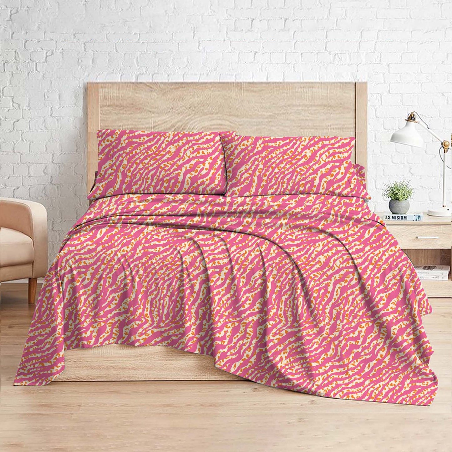 Blush Safari | Cherries Digital Print Fitted Sheet Set (Single/King)