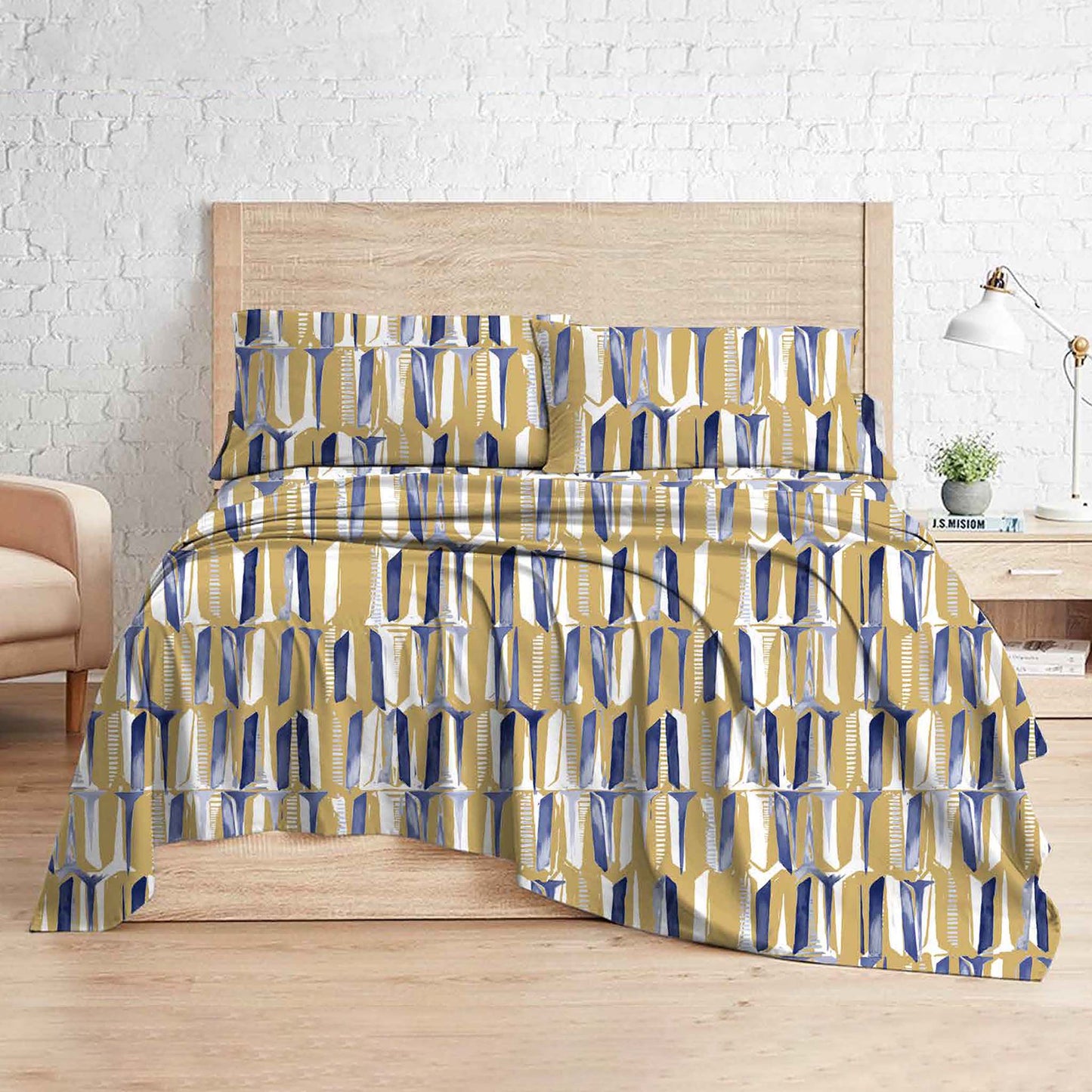 Geo | Cherries Digital Print Flat Sheet Set (Single/King)