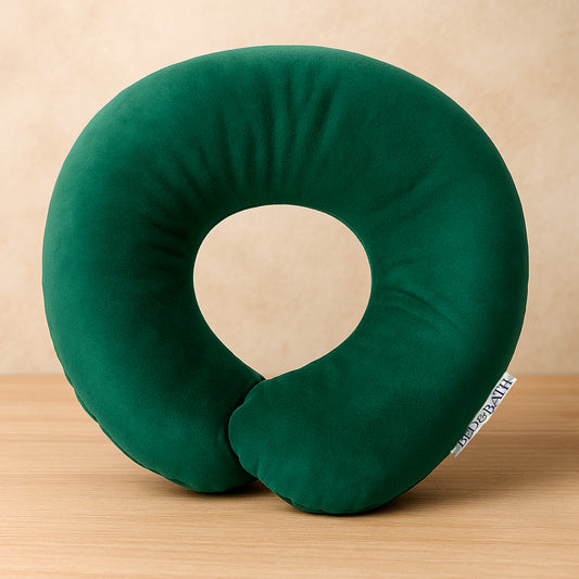 U-Shape Travel Neck Pillow – Velvet (Green)