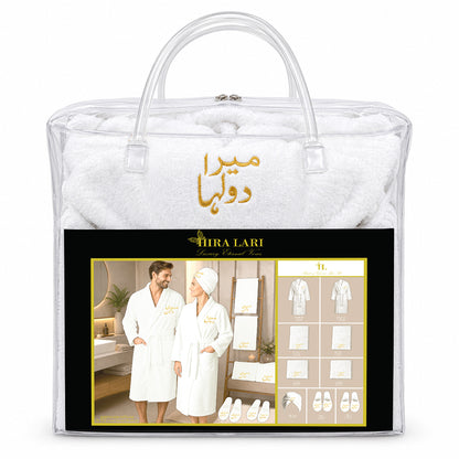 White – HL Luxury Bride & Groom Spa Set | 9 Pieces